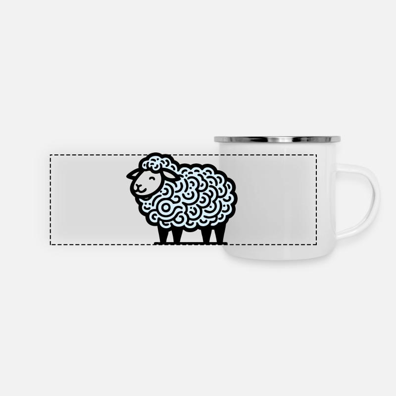 Mouton - Mug panoramique émaillé - blanc