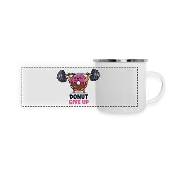 Schwerer Donut - Panorama Emaille-Tasse - Weiß - Vorne
