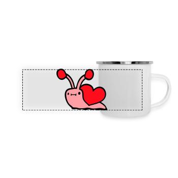 Escargot Coeur Escargot Coquille Mignon Amour Romantique - Mug panoramique émaillé - blanc - Devant