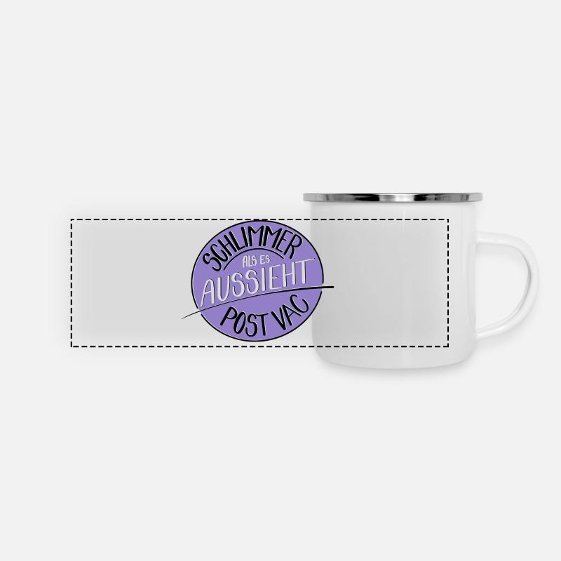 Schlimmer als es aussieht, Post Vac - Panorama Emaille-Tasse - Weiß