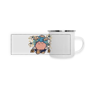 Cerveau zen - Mug panoramique émaillé - blanc - Devant