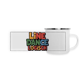 Line Dance Logisch - Panorama Emaille-Tasse - Weiß - Vorne