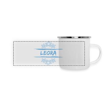 Leora comme nom de naissance - Mug panoramique émaillé - blanc - Devant