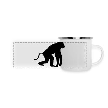 Singe - Mug panoramique émaillé - blanc - Devant