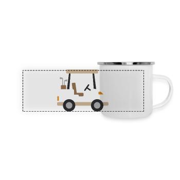 Beige Golf Cart - Panoramic Camper Mug - white - Front