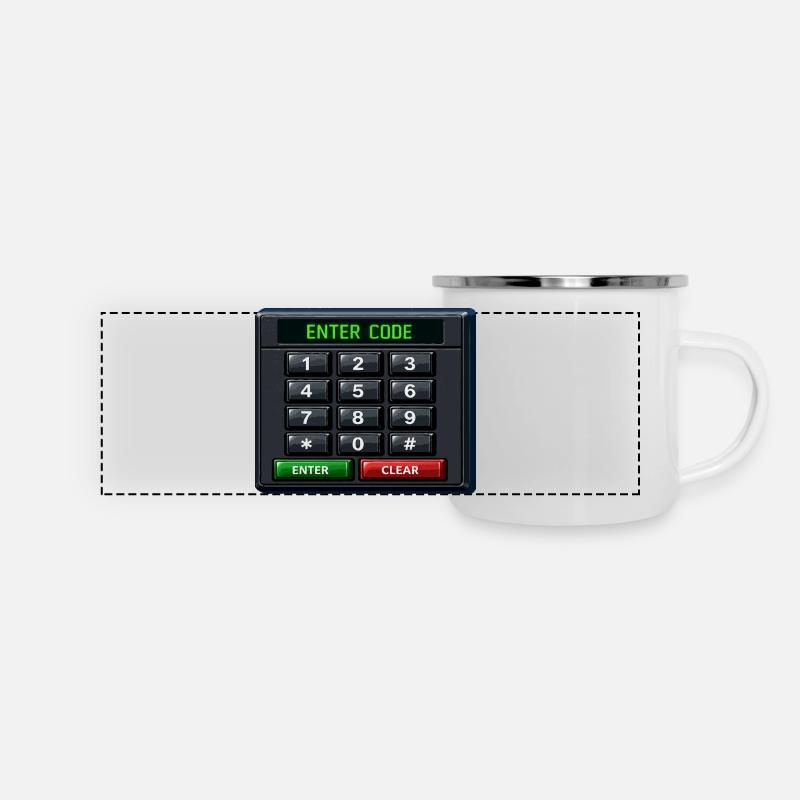 Entrée du code Clavier néon - Mug panoramique émaillé - blanc