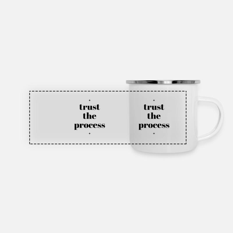 Trust The Process - Panorama Emaille-Tasse - Weiß
