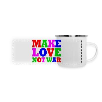 Make love not war - Mug panoramique émaillé - blanc - Devant
