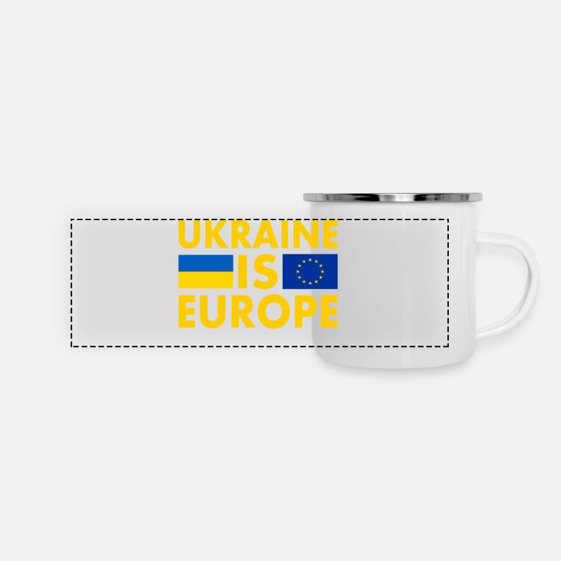 Ukraine - Panorama Emaille-Tasse - Weiß