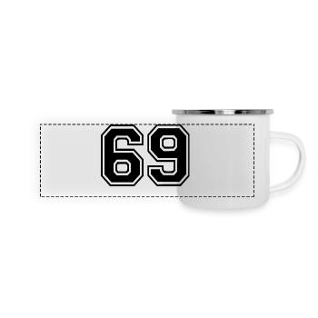 69 - Panorama Emaille-Tasse - Weiß - Vorne