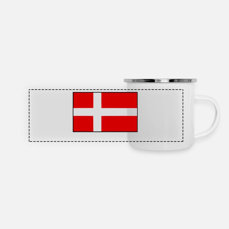 Dänemark - Panorama Emaille-Tasse - Weiß