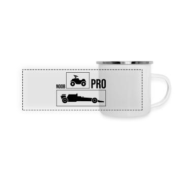 Noob vs Pro Car - Mug panoramique émaillé - blanc - Devant