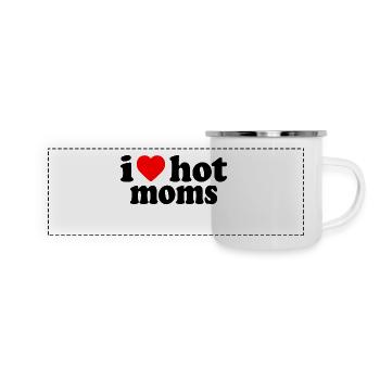 I love hot moms - Panorama Emaille-Tasse - Weiß - Vorne