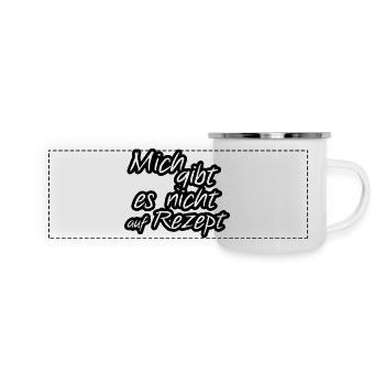 Nur auf Rezept Arzt, Arzthelferin, Fun, Geschenk - Panorama Emaille-Tasse - Weiß - Vorne