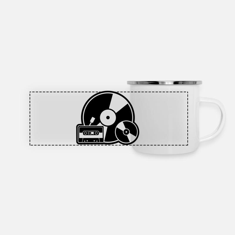Retro Sound - Panorama Emaille-Tasse - Weiß