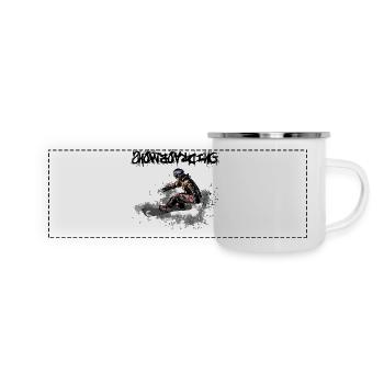 Snowboarding - Panorama Emaille-Tasse - Weiß - Vorne