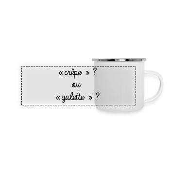Bretagne - Crêpe ou galette ? - Mug panoramique émaillé - blanc - Devant