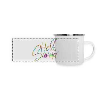 Bonjour Summer - Mug panoramique émaillé - blanc - Devant