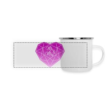 Mr. & Mrs. Wedding Engagement Marriage Proposal Love - Panoramic Camper Mug - white - Front