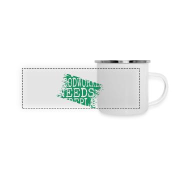 cool logging lumberjackwoodworking awesome - Panorama Emaille-Tasse - Weiß - Vorne