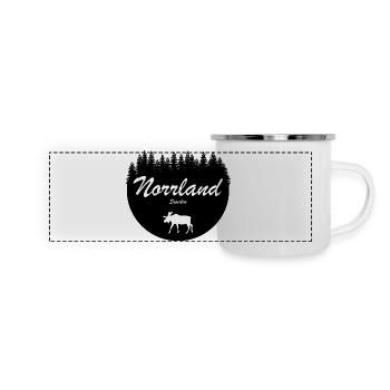 Norrland Suède Région Vacances Orignal Autocollant - Mug panoramique émaillé - blanc - Devant
