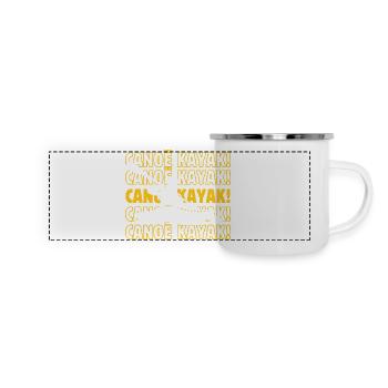 Kanu Kajak Kanu Kajak Kanu Kajak Kanu Kajak - Panorama Emaille-Tasse - Weiß - Vorne