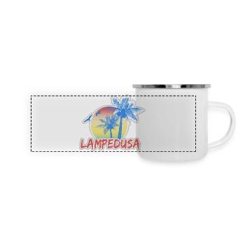 Lampedusa as a holiday - Panoramic Camper Mug - white - Front