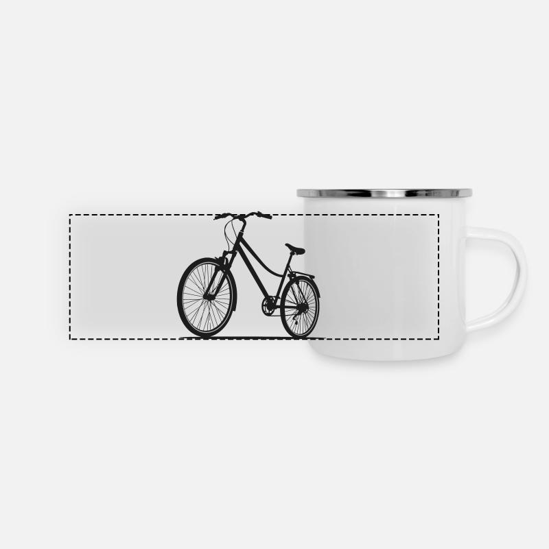 Minimalist Mountain Bicycle Design - Panoramic Camper Mug - white