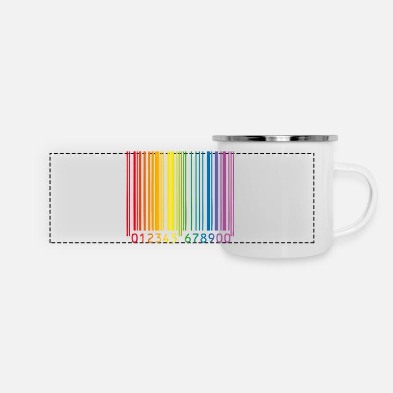 Code-barres gay - Mug panoramique émaillé - blanc