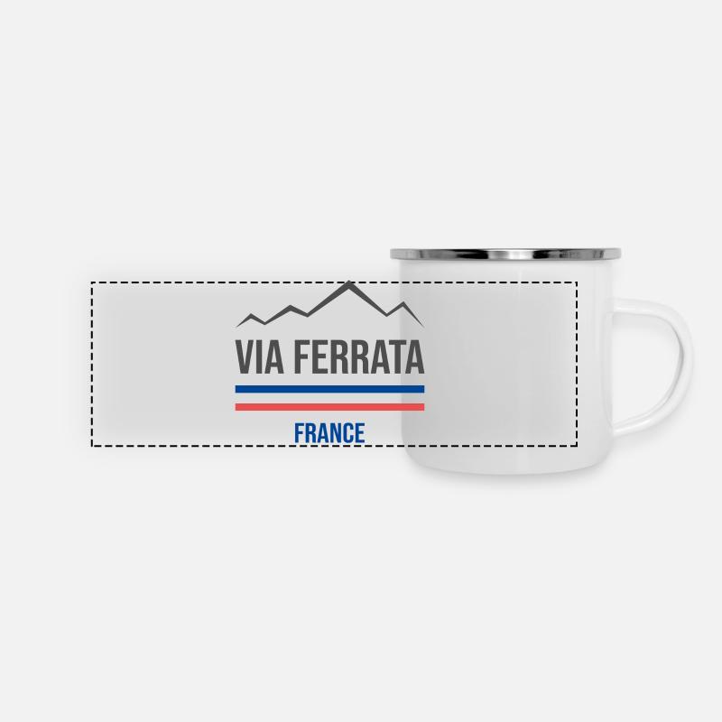 Klettersteig Frankreich - Panorama Emaille-Tasse - Weiß