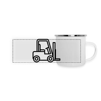 Chariot élévateur - Mug panoramique émaillé - blanc - Devant
