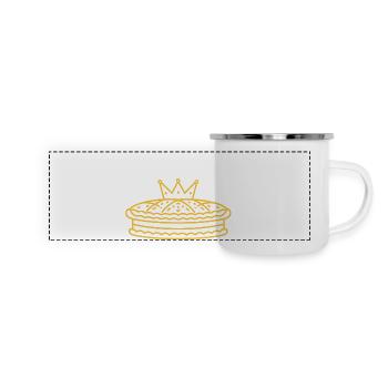 Humour galette des rois - Mug panoramique émaillé - blanc - Devant
