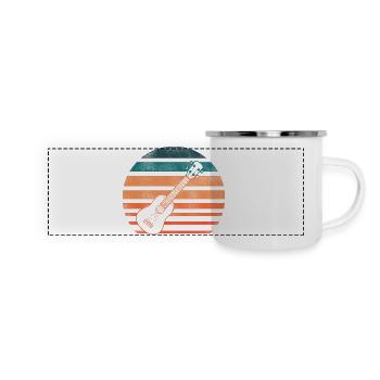 Hawaiian Ukulele Uke Retro Vintage - Panoramic Camper Mug - white - Front
