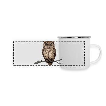 charming owl - Panoramic Camper Mug - white - Front