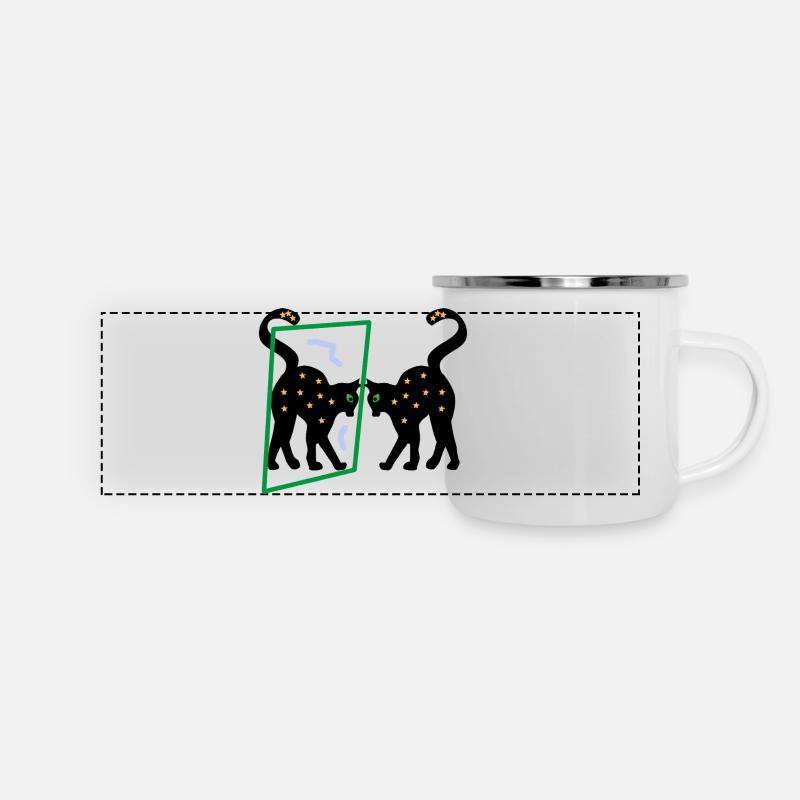 Mirror the Kitten, Abstraction - Panoramic Camper Mug - white