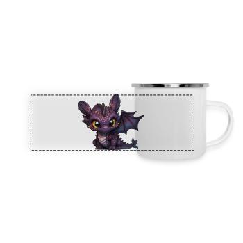 Purpur Drachenbaby - Panorama Emaille-Tasse - Weiß - Vorne