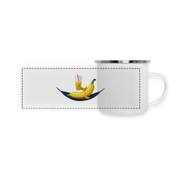 banane haengematte - Panorama Emaille-Tasse - Weiß - Vorne