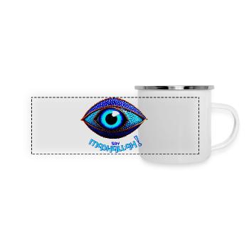 Say Mashallah - Panorama Emaille-Tasse - Weiß - Vorne
