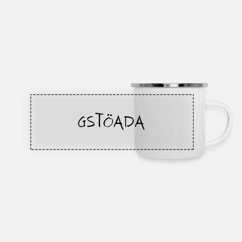 Gstöada - Panorama Emaille-Tasse - Weiß