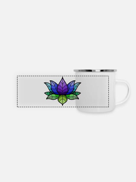 Mohawk Lotus Floral Motif - Mug panoramique émaillé - blanc