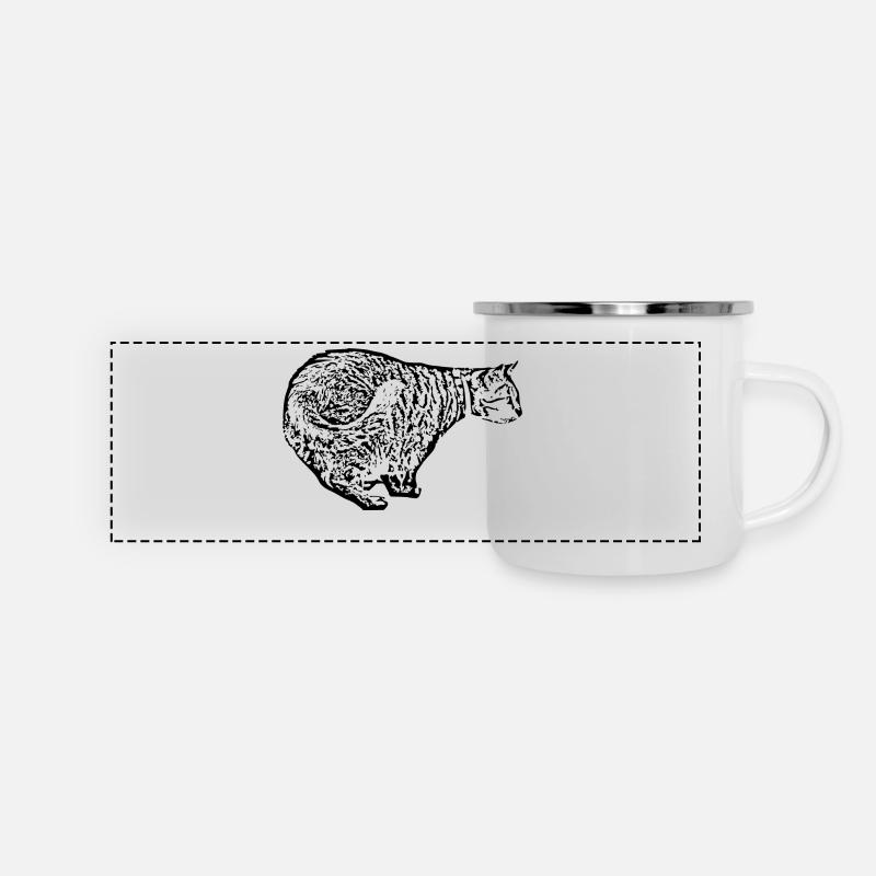 Cat Black Gift T-shirt - Panoramic Camper Mug - white