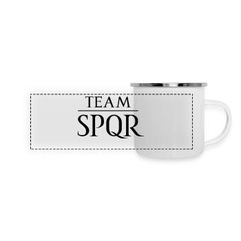 Équipe SPQR logo vecteur foncé - Mug panoramique émaillé - blanc - Devant
