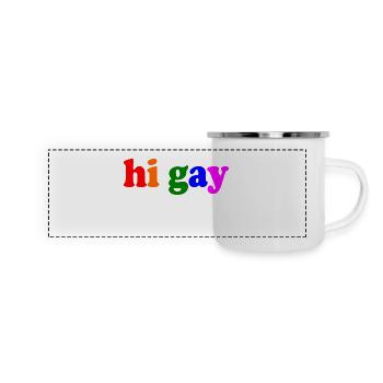Hi gay - Panoramic Camper Mug - white - Front