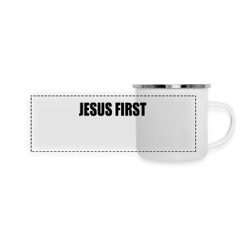 Jesus first - Mug panoramique émaillé - blanc - Devant