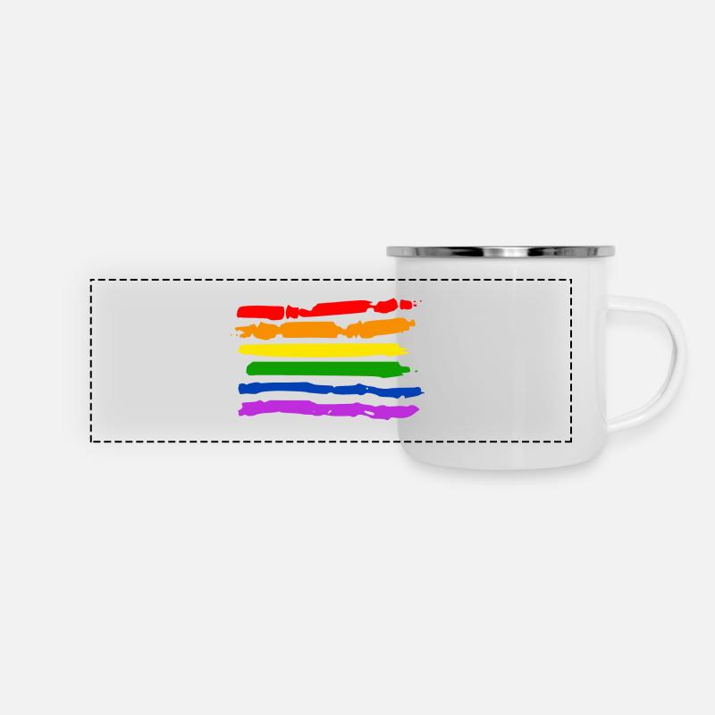 Drapeau de la fierté - Mug panoramique émaillé - blanc