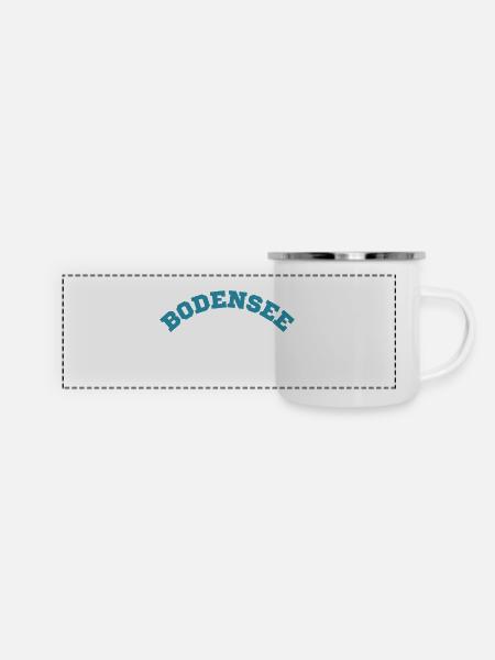 Bodensee - Panorama Emaille-Tasse - Weiß
