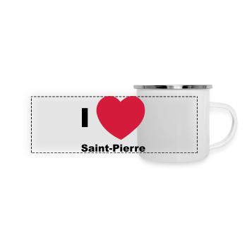 Ich liebe Saint Pierre - Panorama Emaille-Tasse - Weiß - Vorne