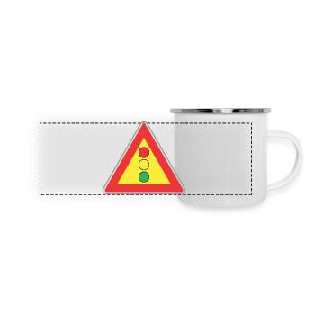 Verkehrsschild Licht - Panorama Emaille-Tasse - Weiß - Vorne