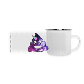 Unicorn Shit Kacke - Panorama Emaille-Tasse - Weiß - Vorne