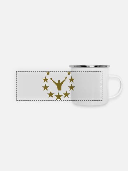 winner star - Panorama Emaille-Tasse - Weiß